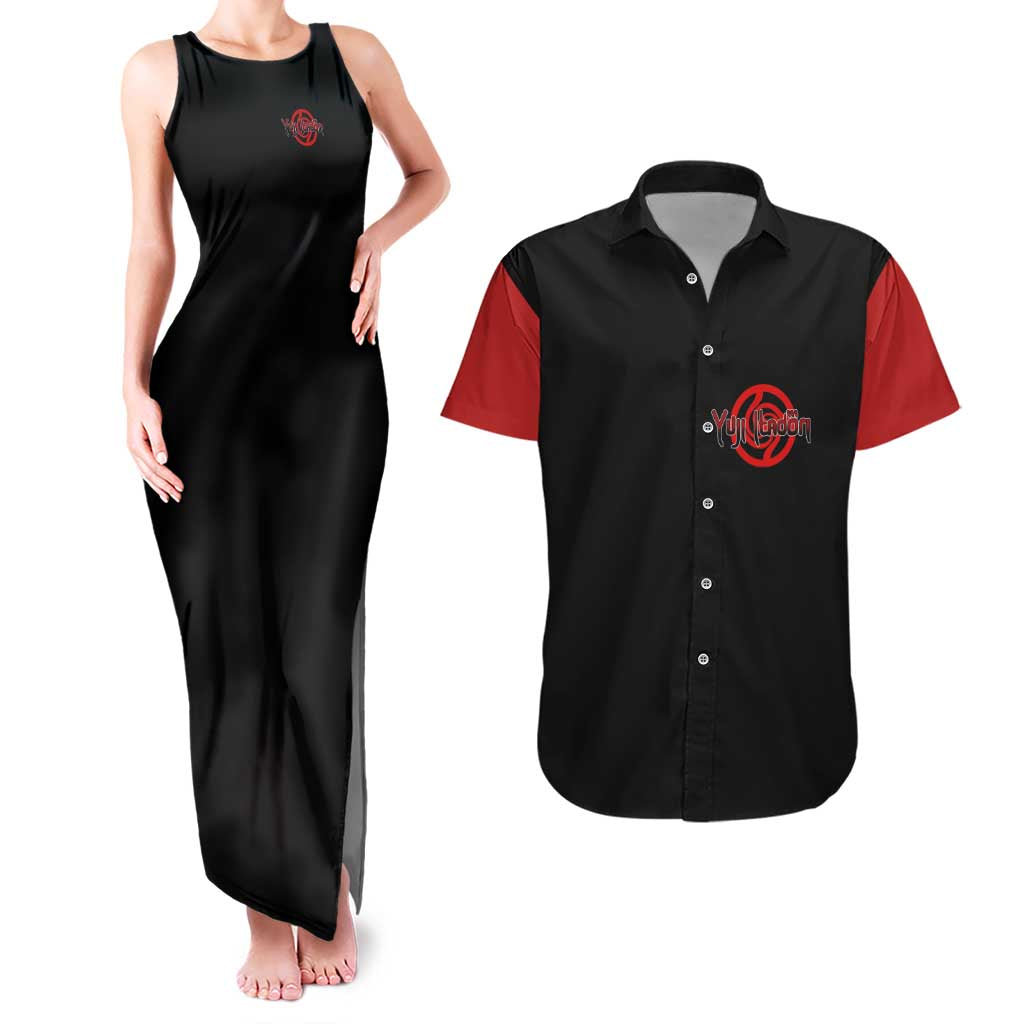 Yuji Itadori - Jujutsu Kaisen Couples Matching Tank Maxi Dress and Hawaiian Shirt Anime Mix Manga Style