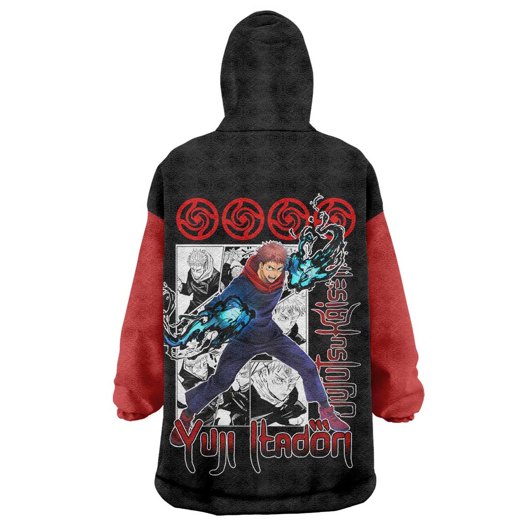 Yuji Itadori - Jujutsu Kaisen Wearable Blanket Hoodie Anime Mix Manga Style
