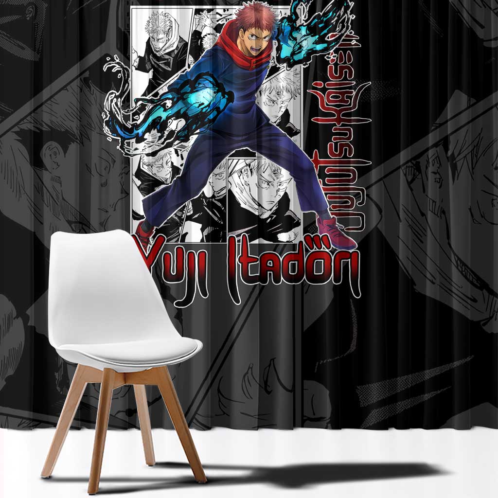 Yuji Itadori - Jujutsu Kaisen Window Curtain Anime Mix Manga Style