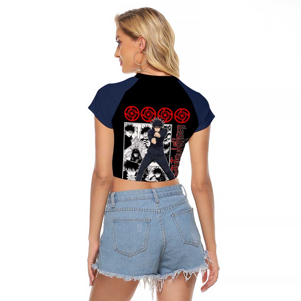Megumi Fushiguro - Jujutsu Kaisen Raglan Cropped T Shirt Anime Mix Manga Style