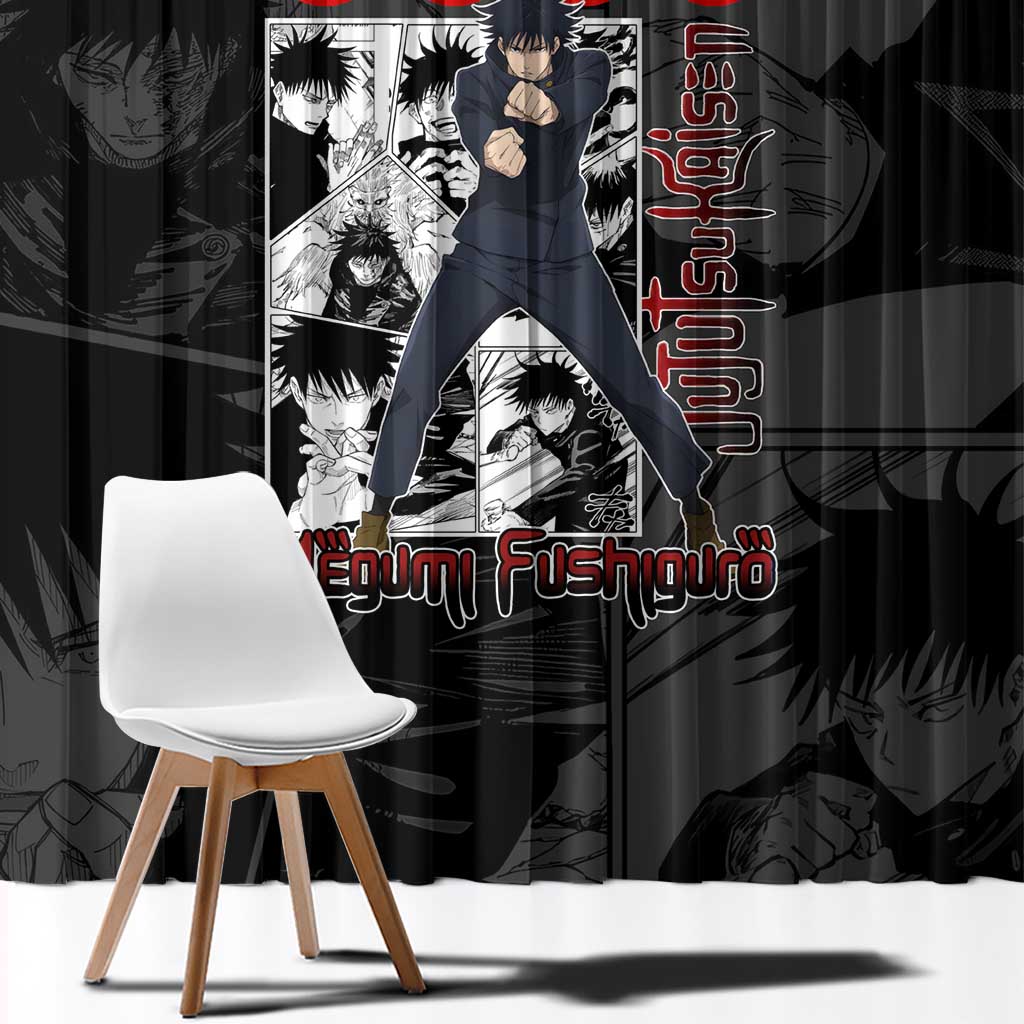 Megumi Fushiguro - Jujutsu Kaisen Window Curtain Anime Mix Manga Style