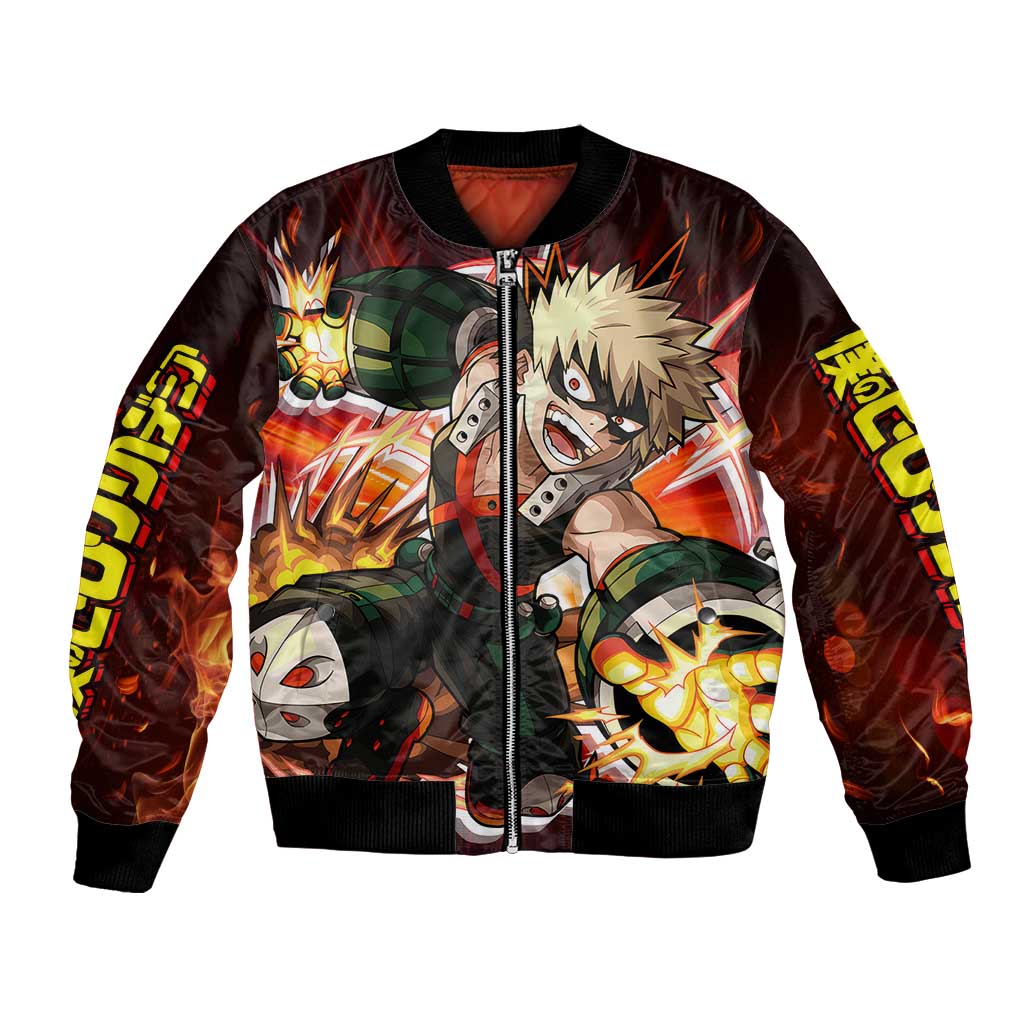 Blazing Bakugo My Hero Academia Bomber Jacket Anime Style