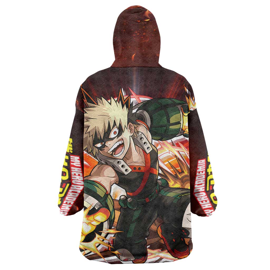 Blazing Bakugo My Hero Academia Wearable Blanket Hoodie Anime Style