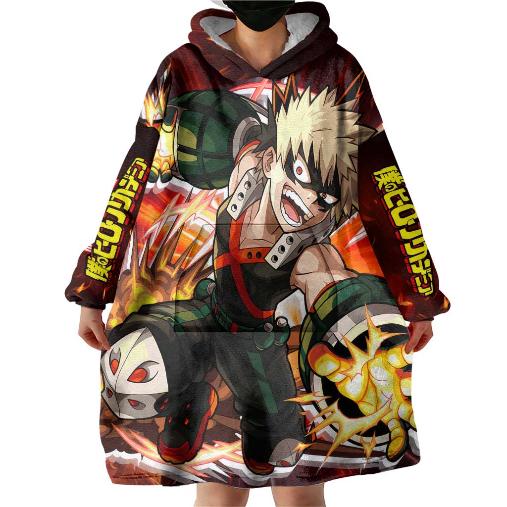 Blazing Bakugo My Hero Academia Wearable Blanket Hoodie Anime Style