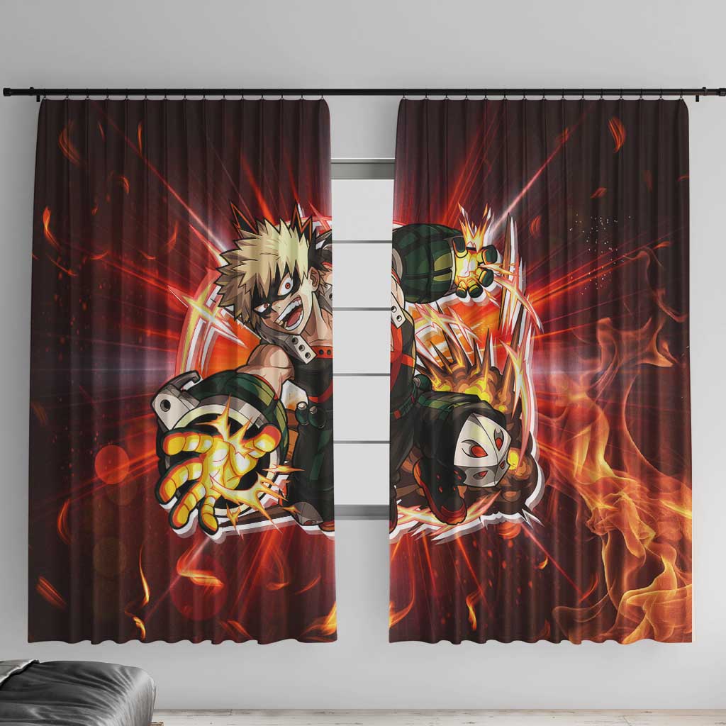 Blazing Bakugo My Hero Academia Window Curtain Anime Style