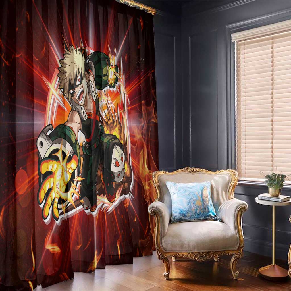 Blazing Bakugo My Hero Academia Window Curtain Anime Style