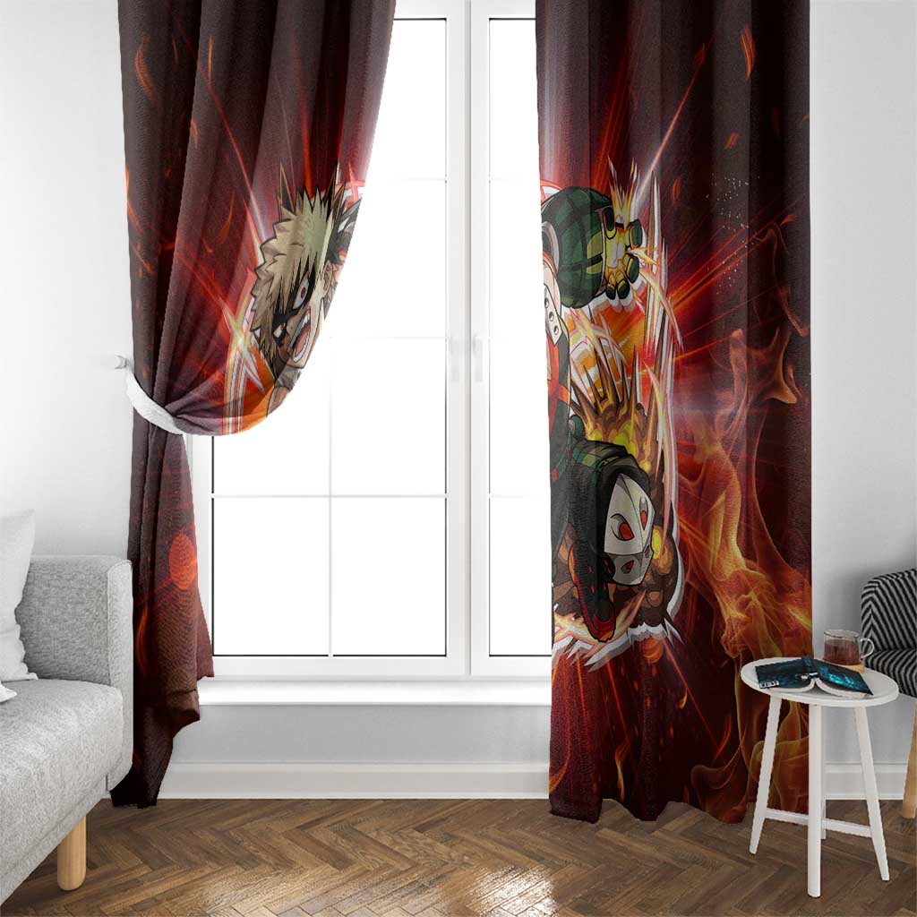 Blazing Bakugo My Hero Academia Window Curtain Anime Style