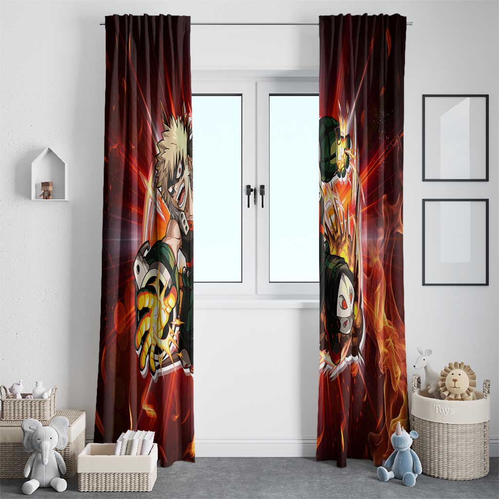 Blazing Bakugo My Hero Academia Window Curtain Anime Style