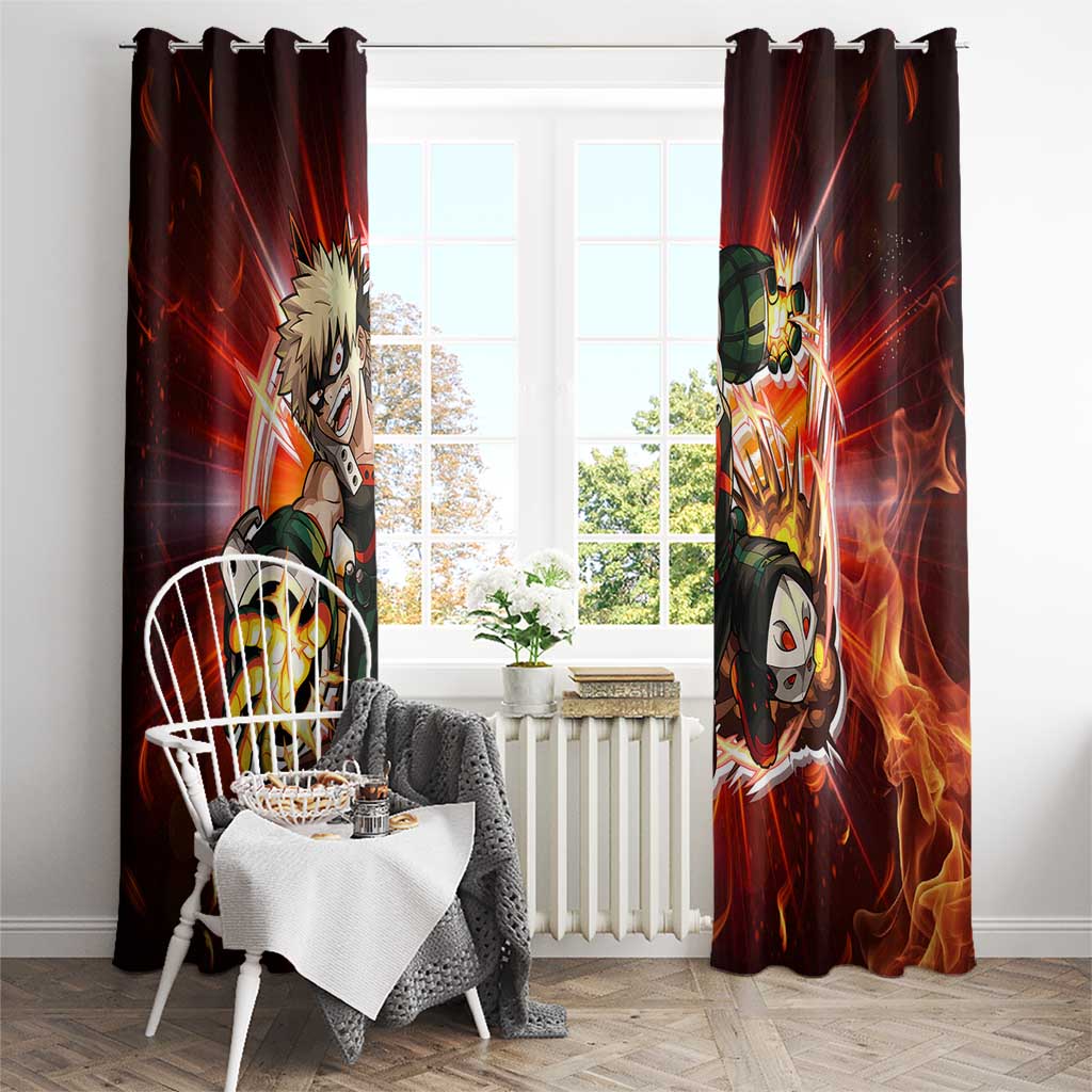 Blazing Bakugo My Hero Academia Window Curtain Anime Style