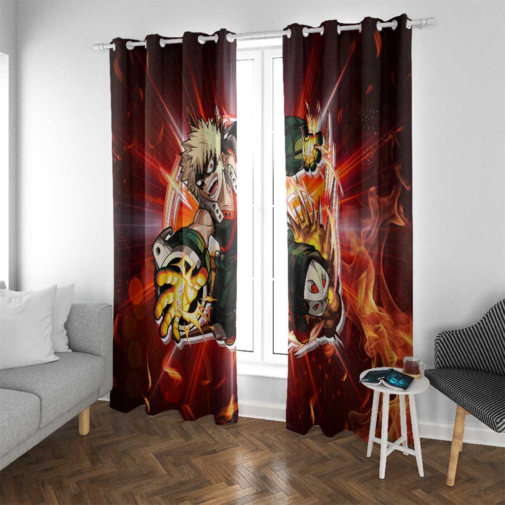 Blazing Bakugo My Hero Academia Window Curtain Anime Style