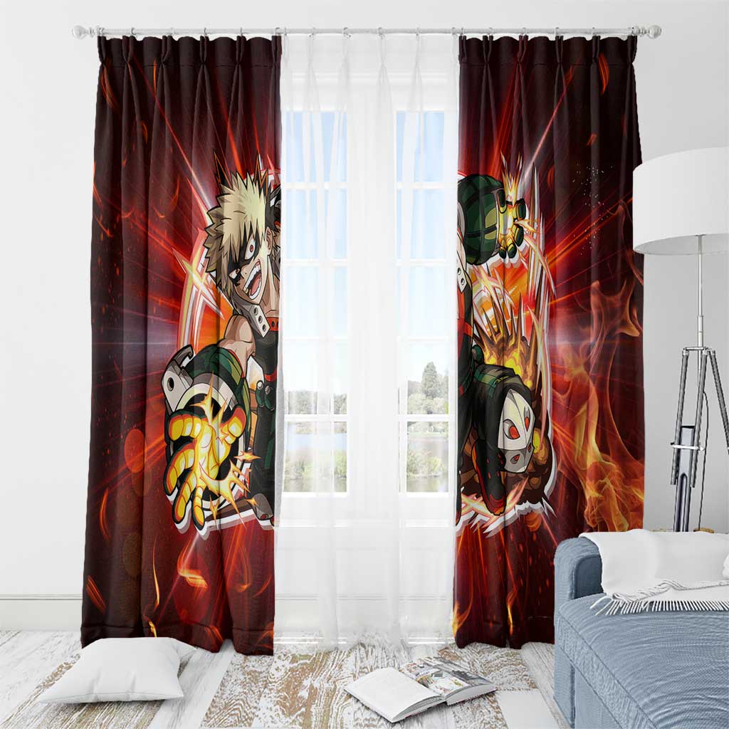Blazing Bakugo My Hero Academia Window Curtain Anime Style