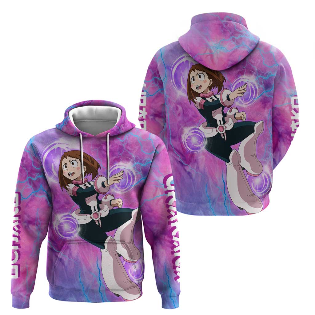 Trippy Uraraka Ochako My Hero Academia Hoodie Anime Mix Tie Dye Style