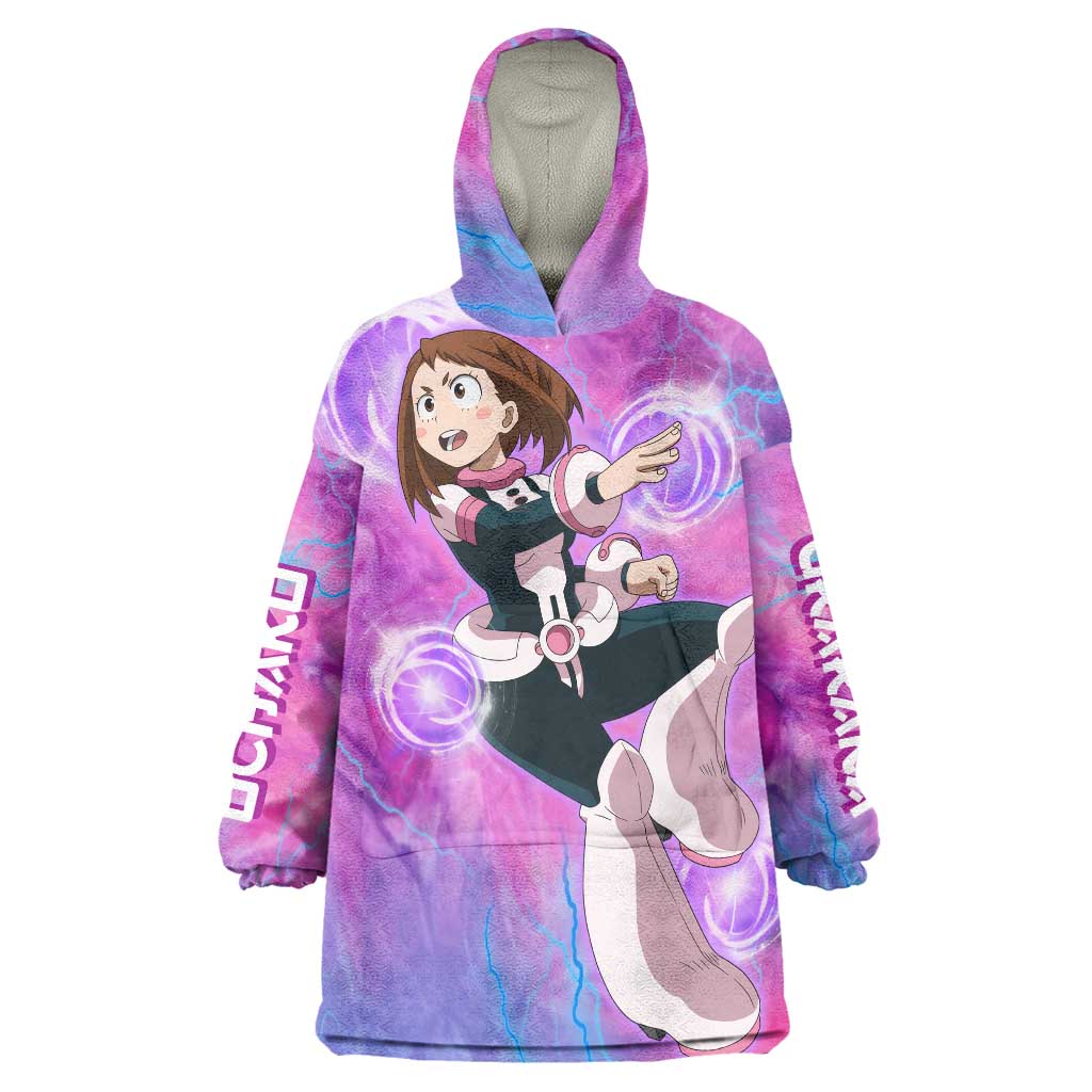 Trippy Uraraka Ochako My Hero Academia Wearable Blanket Hoodie Anime Mix Tie Dye Style