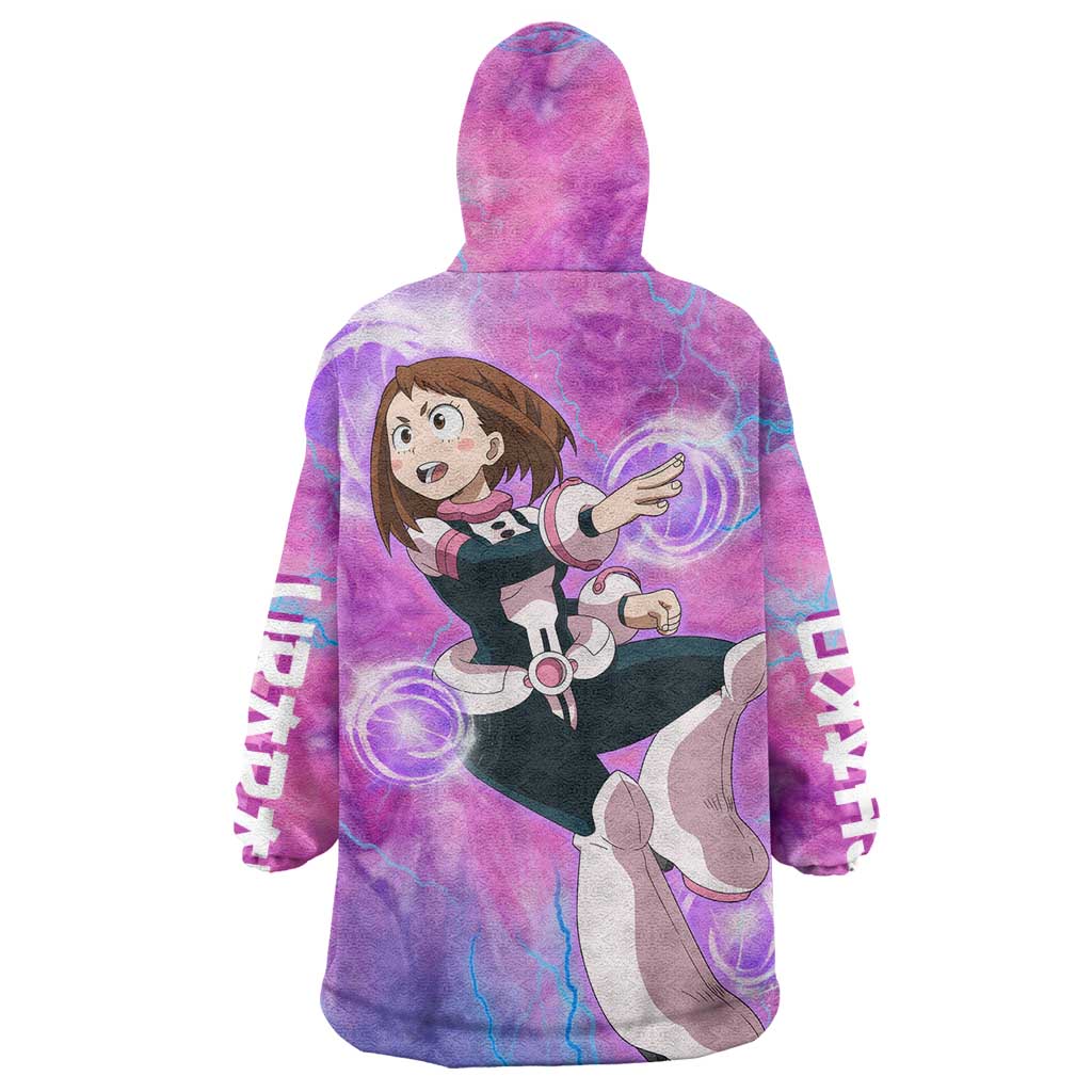 Trippy Uraraka Ochako My Hero Academia Wearable Blanket Hoodie Anime Mix Tie Dye Style