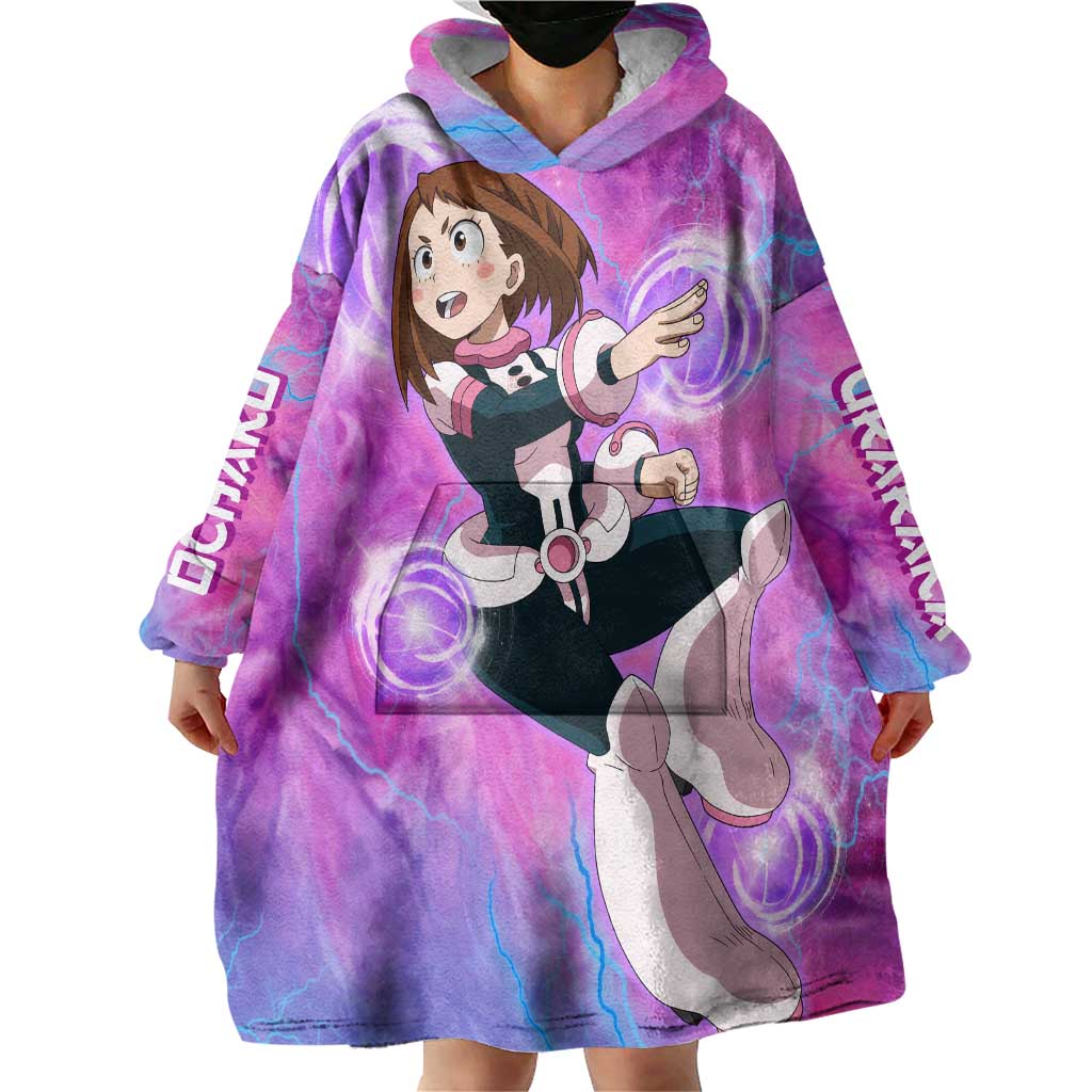 Trippy Uraraka Ochako My Hero Academia Wearable Blanket Hoodie Anime Mix Tie Dye Style