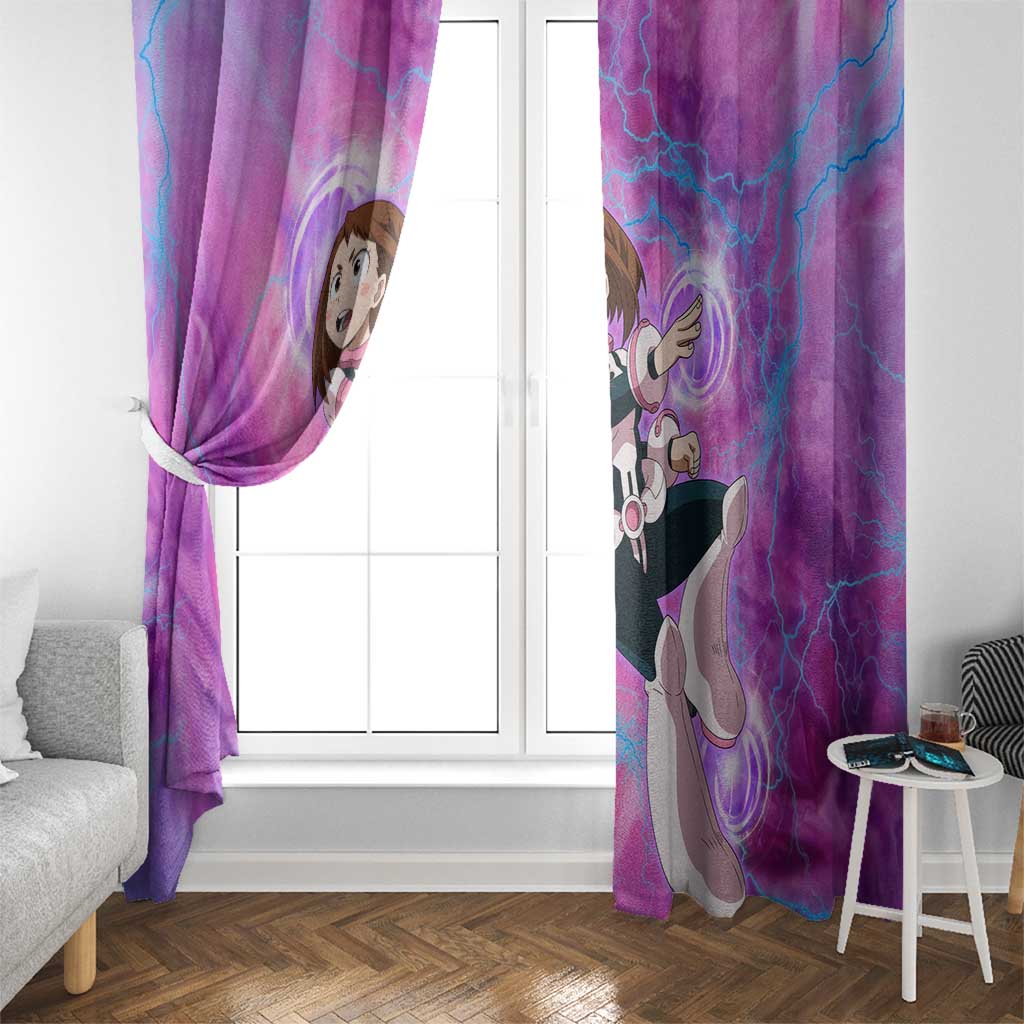 Trippy Uraraka Ochako My Hero Academia Window Curtain Anime Mix Tie Dye Style