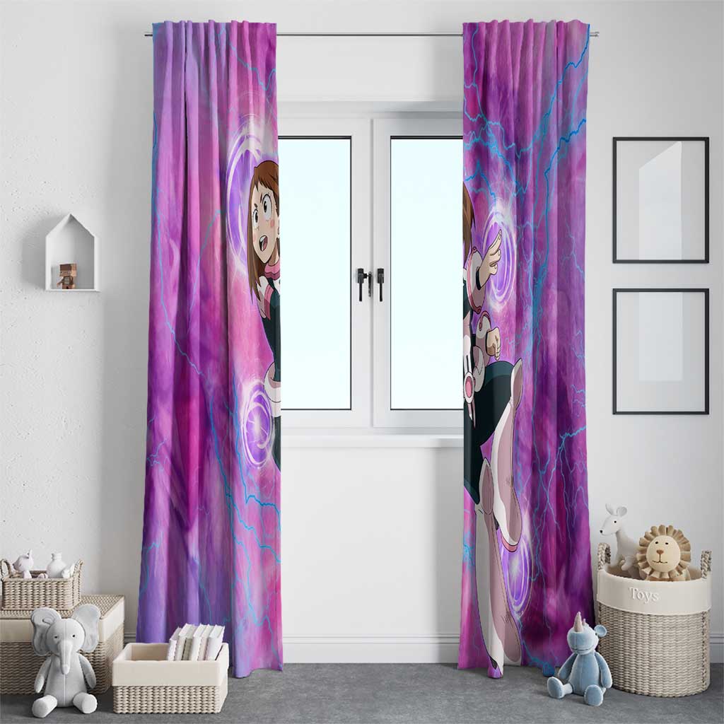 Trippy Uraraka Ochako My Hero Academia Window Curtain Anime Mix Tie Dye Style