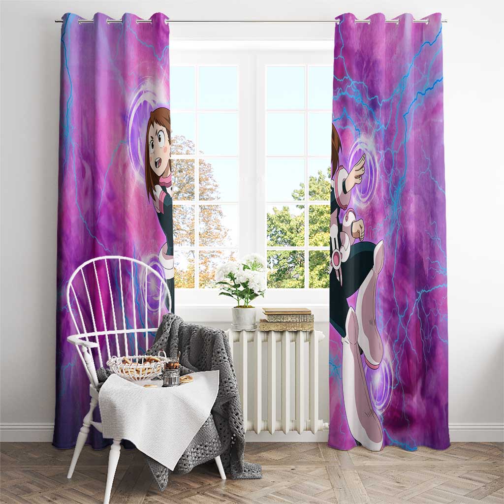 Trippy Uraraka Ochako My Hero Academia Window Curtain Anime Mix Tie Dye Style