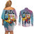 Neon FLCL Couples Matching Off Shoulder Short Dress and Long Sleeve Button Shirt Anime Style