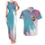 Neon FLCL Couples Matching Tank Maxi Dress and Hawaiian Shirt Anime Style