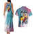 Neon FLCL Couples Matching Tank Maxi Dress and Hawaiian Shirt Anime Style