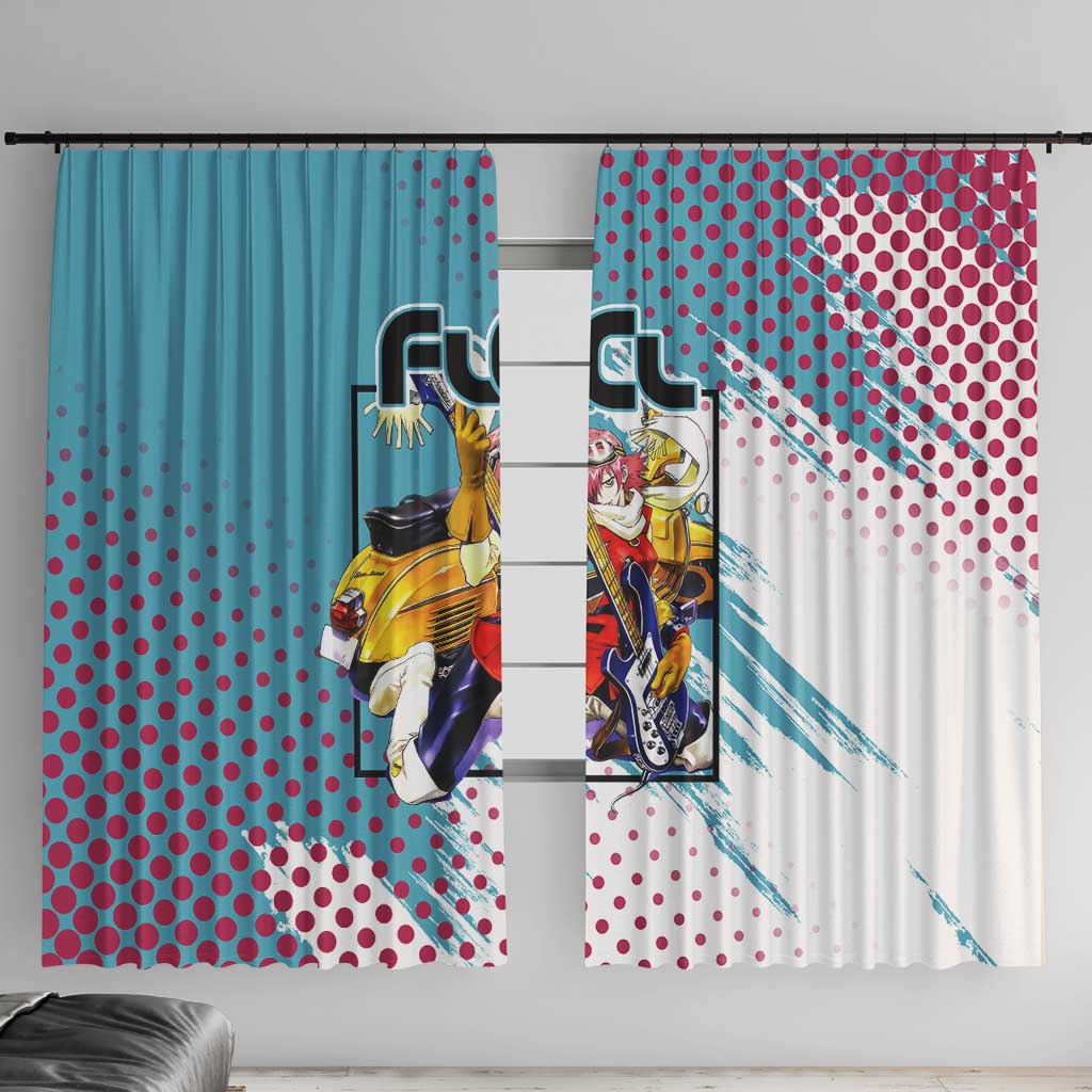 Neon FLCL Window Curtain Anime Style