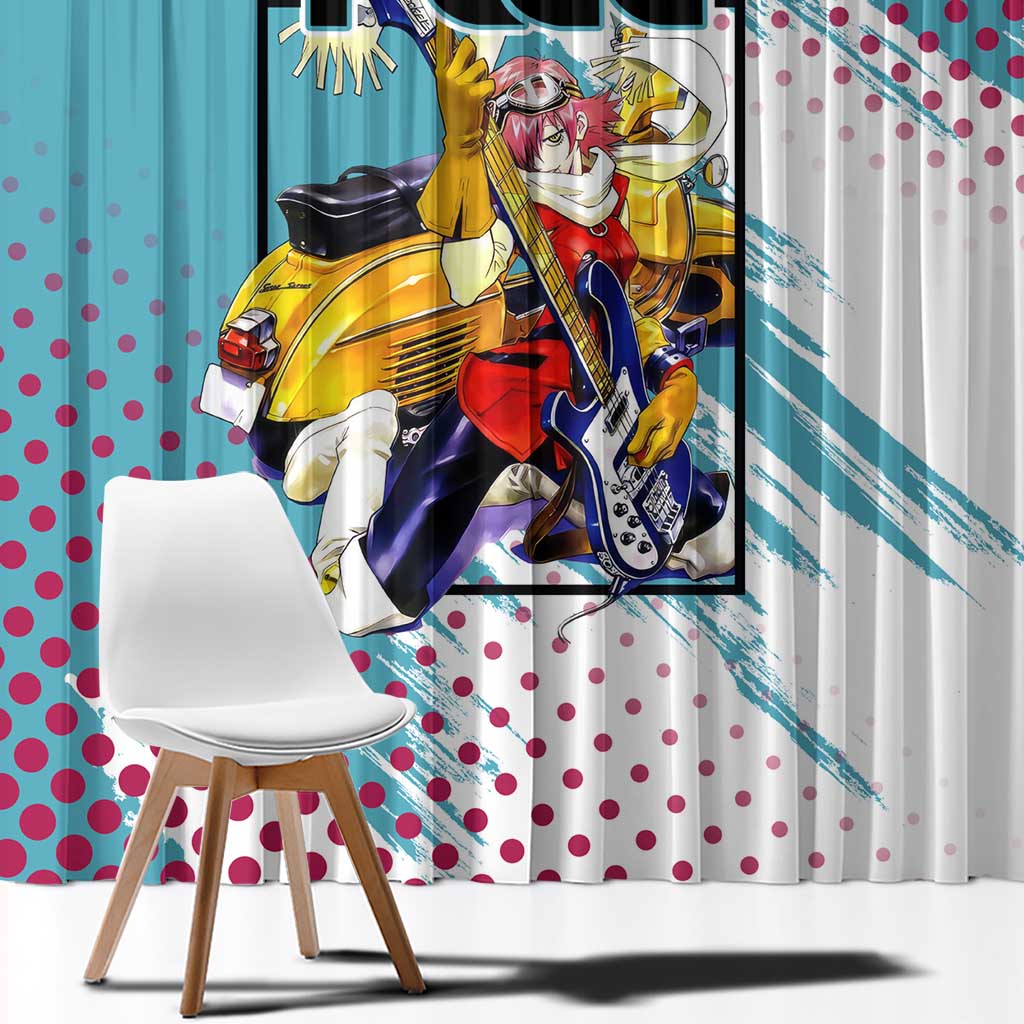 Neon FLCL Window Curtain Anime Style
