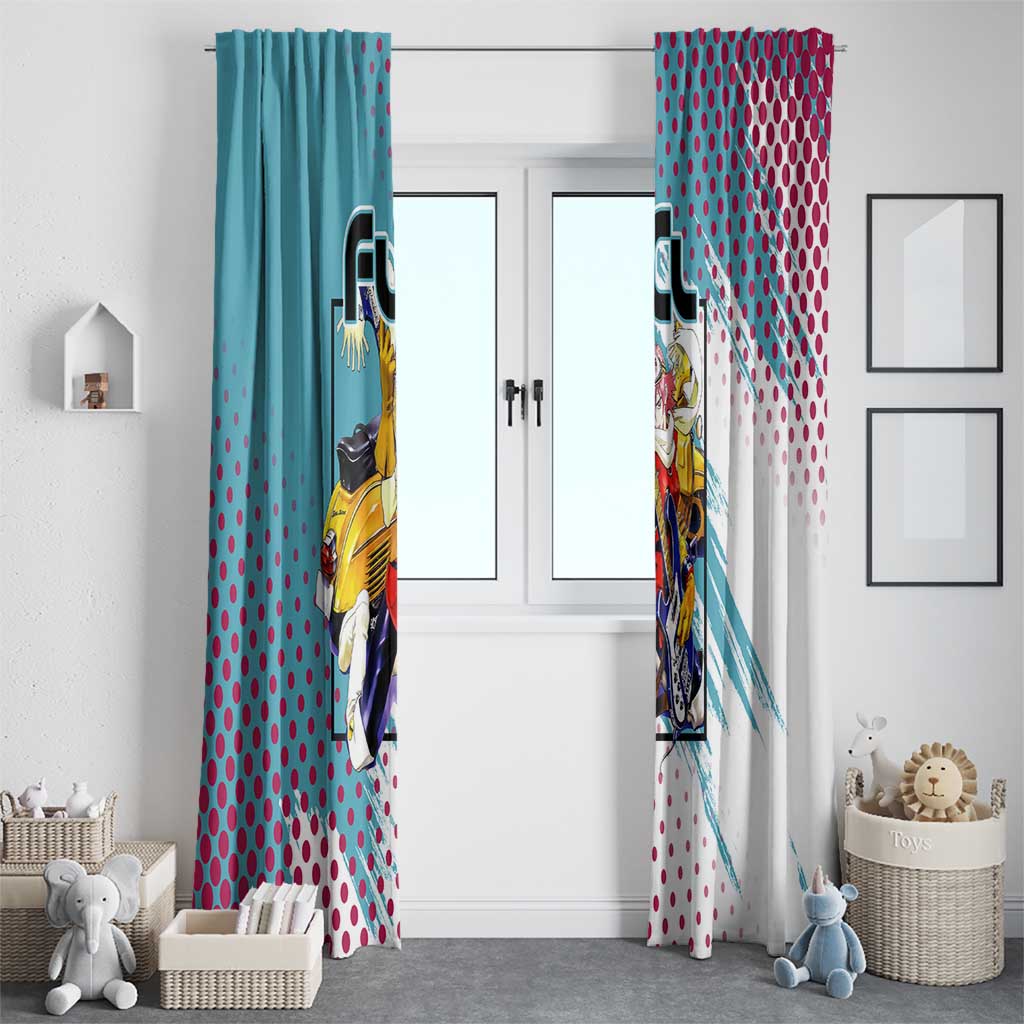 Neon FLCL Window Curtain Anime Style