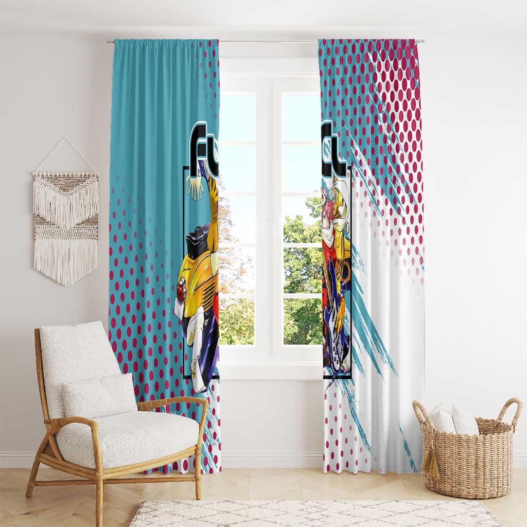 Neon FLCL Window Curtain Anime Style