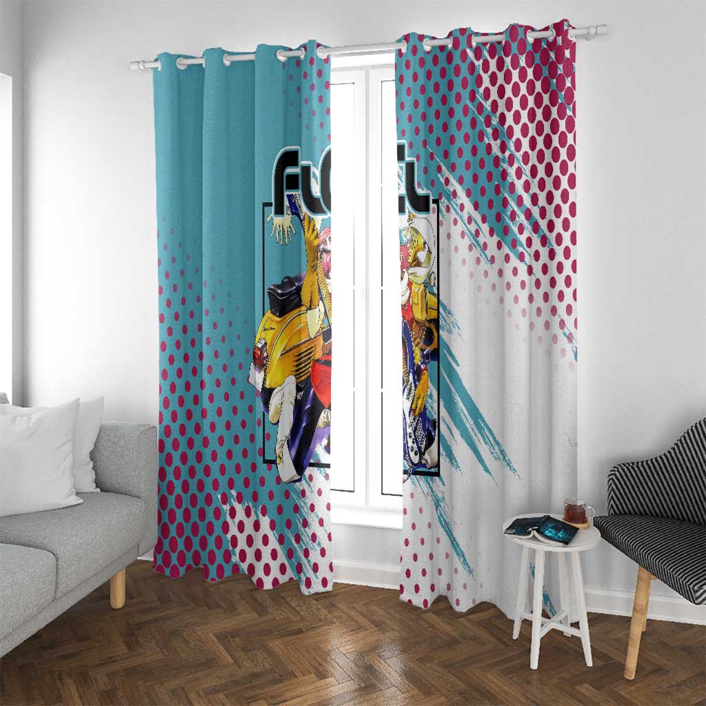 Neon FLCL Window Curtain Anime Style