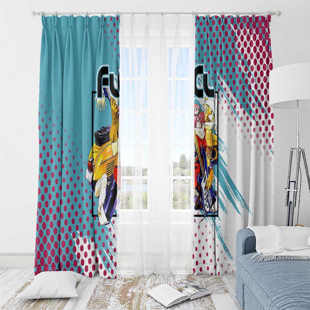 Neon FLCL Window Curtain Anime Style