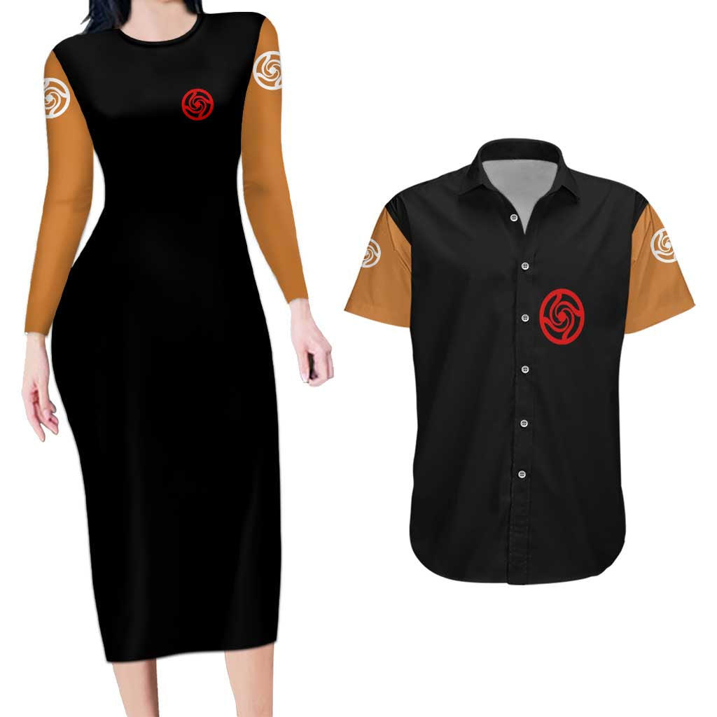 Nobara Kugisaki  - Jujutsu Kaisen Couples Matching Long Sleeve Bodycon Dress and Hawaiian Shirt Anime Mix Manga Style