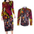 Naruto Neon Bond Akatsuki Couples Matching Long Sleeve Bodycon Dress and Long Sleeve Button Shirt Anime Mix Trippy Style