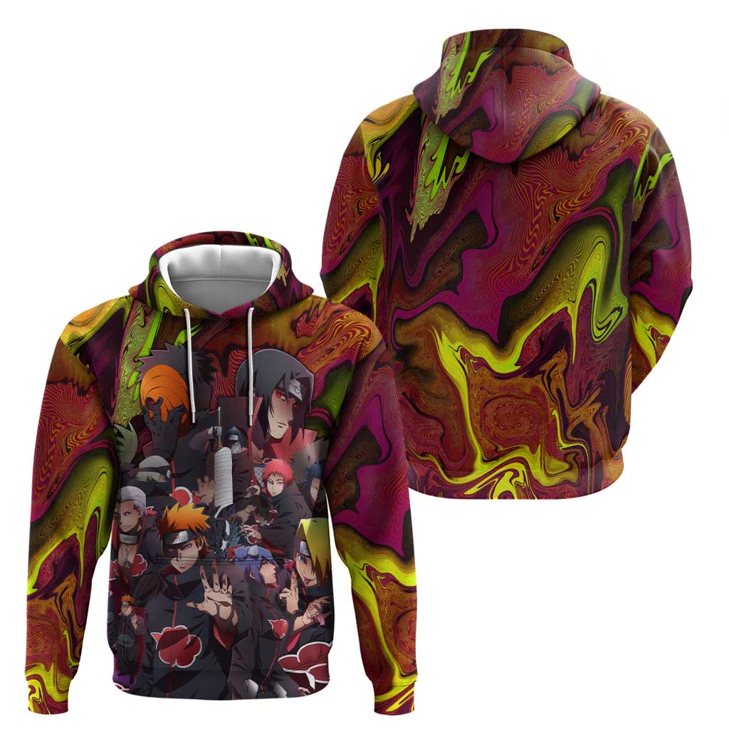 Naruto Neon Bond Akatsuki Hoodie Anime Mix Trippy Style