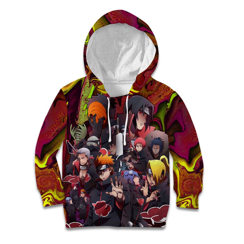 Naruto Neon Bond Akatsuki Kid Hoodie Anime Mix Trippy Style