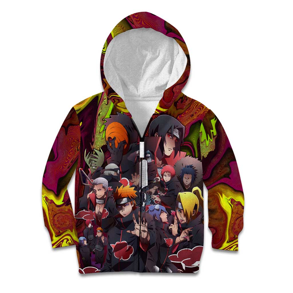 Naruto Neon Bond Akatsuki Kid Hoodie Anime Mix Trippy Style