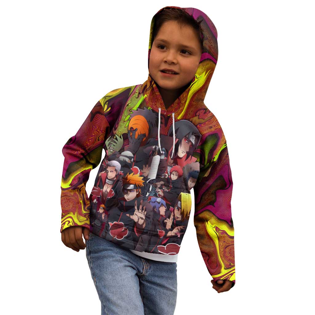 Naruto Neon Bond Akatsuki Kid Hoodie Anime Mix Trippy Style