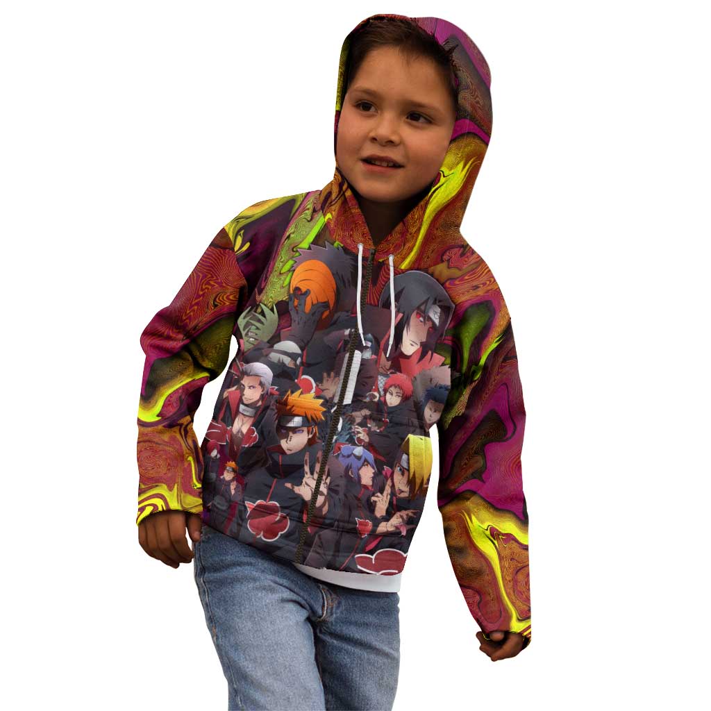Naruto Neon Bond Akatsuki Kid Hoodie Anime Mix Trippy Style