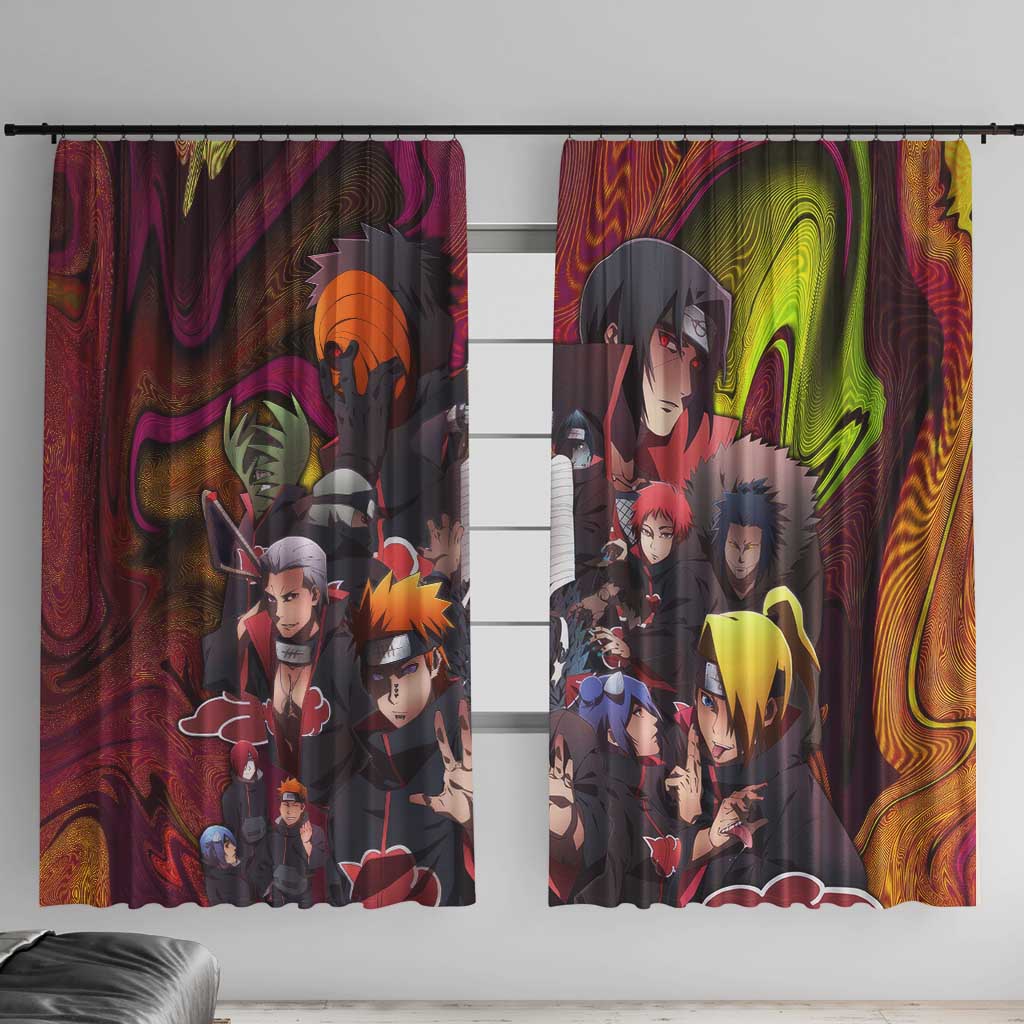 Naruto Neon Bond Akatsuki Window Curtain Anime Mix Trippy Style