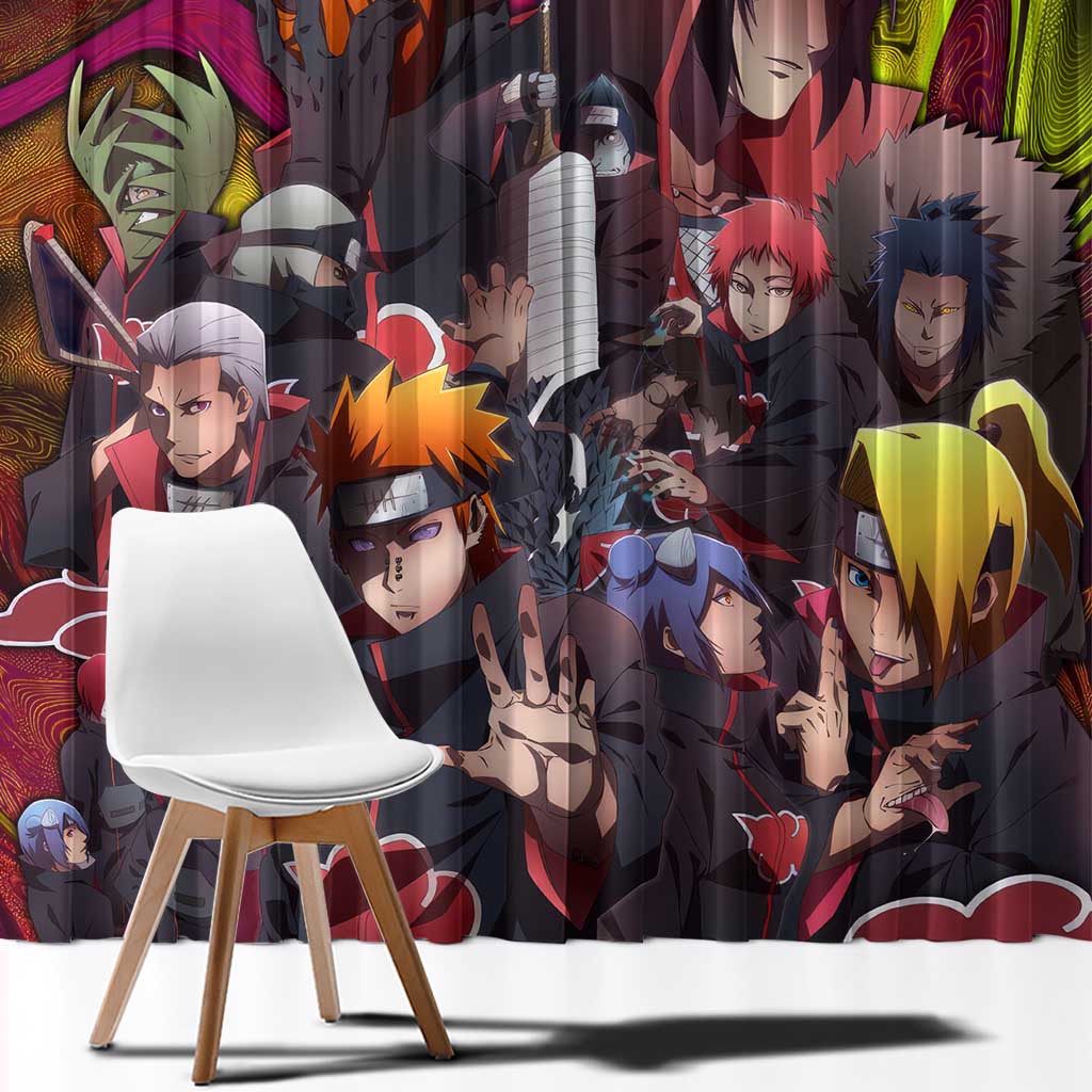 Naruto Neon Bond Akatsuki Window Curtain Anime Mix Trippy Style