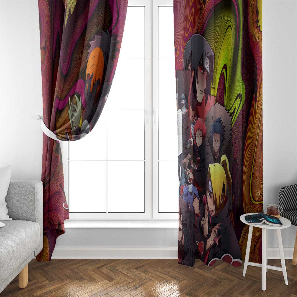 Naruto Neon Bond Akatsuki Window Curtain Anime Mix Trippy Style