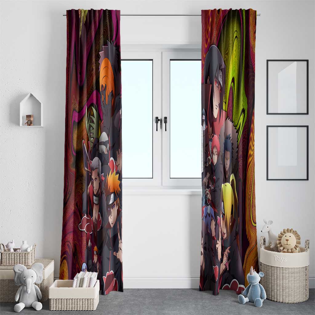 Naruto Neon Bond Akatsuki Window Curtain Anime Mix Trippy Style