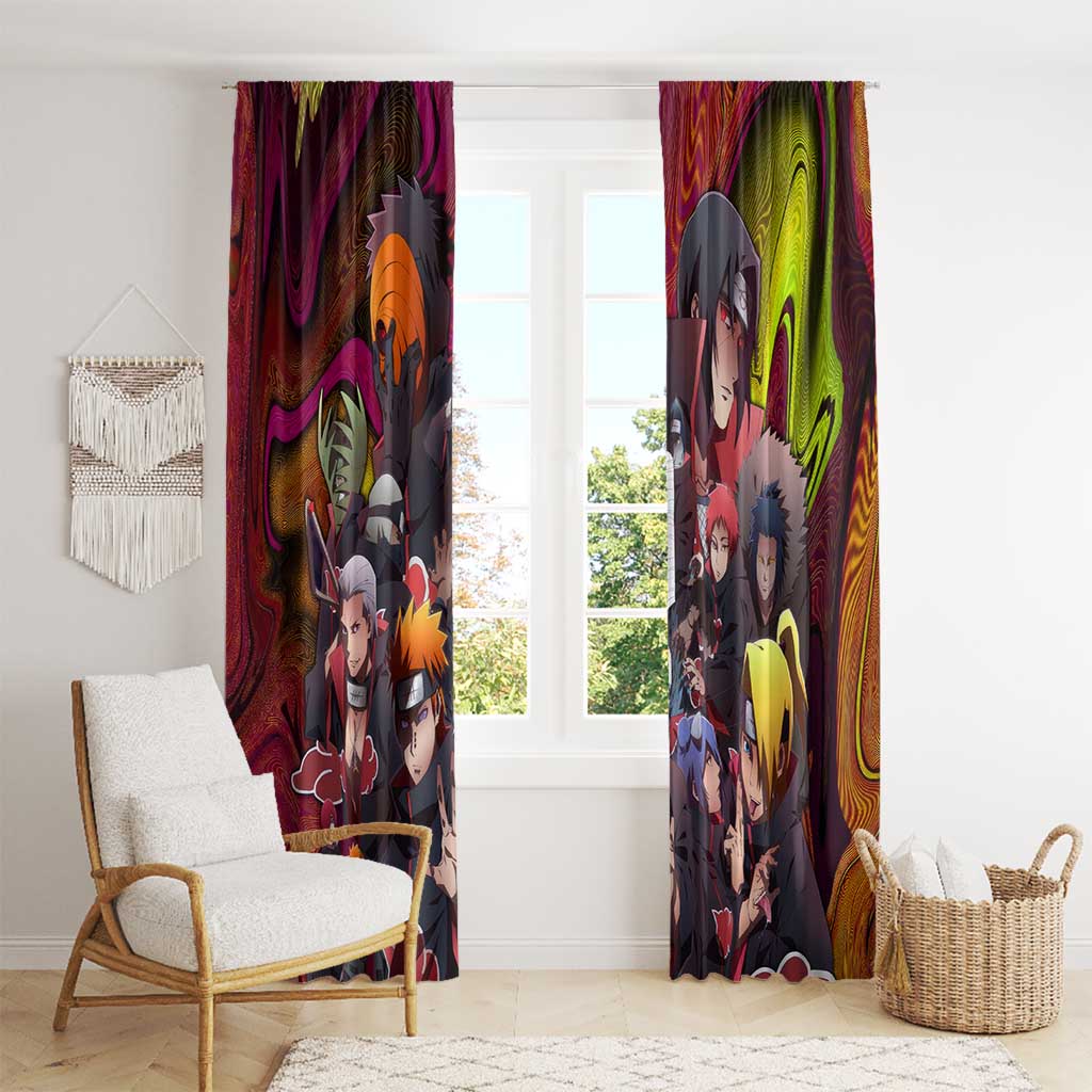 Naruto Neon Bond Akatsuki Window Curtain Anime Mix Trippy Style
