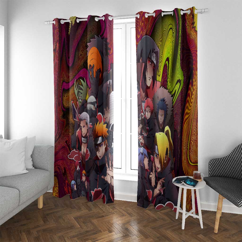 Naruto Neon Bond Akatsuki Window Curtain Anime Mix Trippy Style