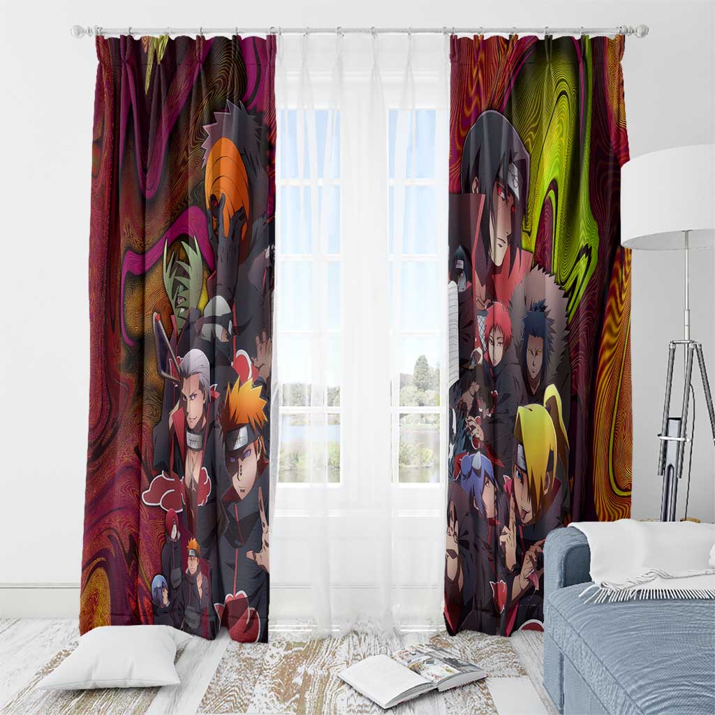 Naruto Neon Bond Akatsuki Window Curtain Anime Mix Trippy Style