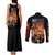 Portgas D. Ace V2 One Piece Couples Matching Tank Maxi Dress and Long Sleeve Button Shirt Anime Style