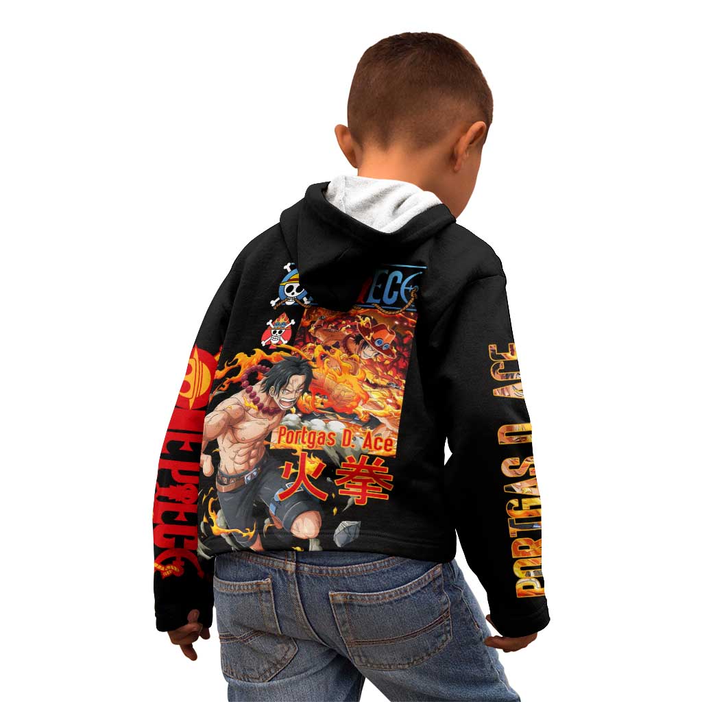 Portgas D. Ace V2 One Piece Kid Hoodie Anime Style
