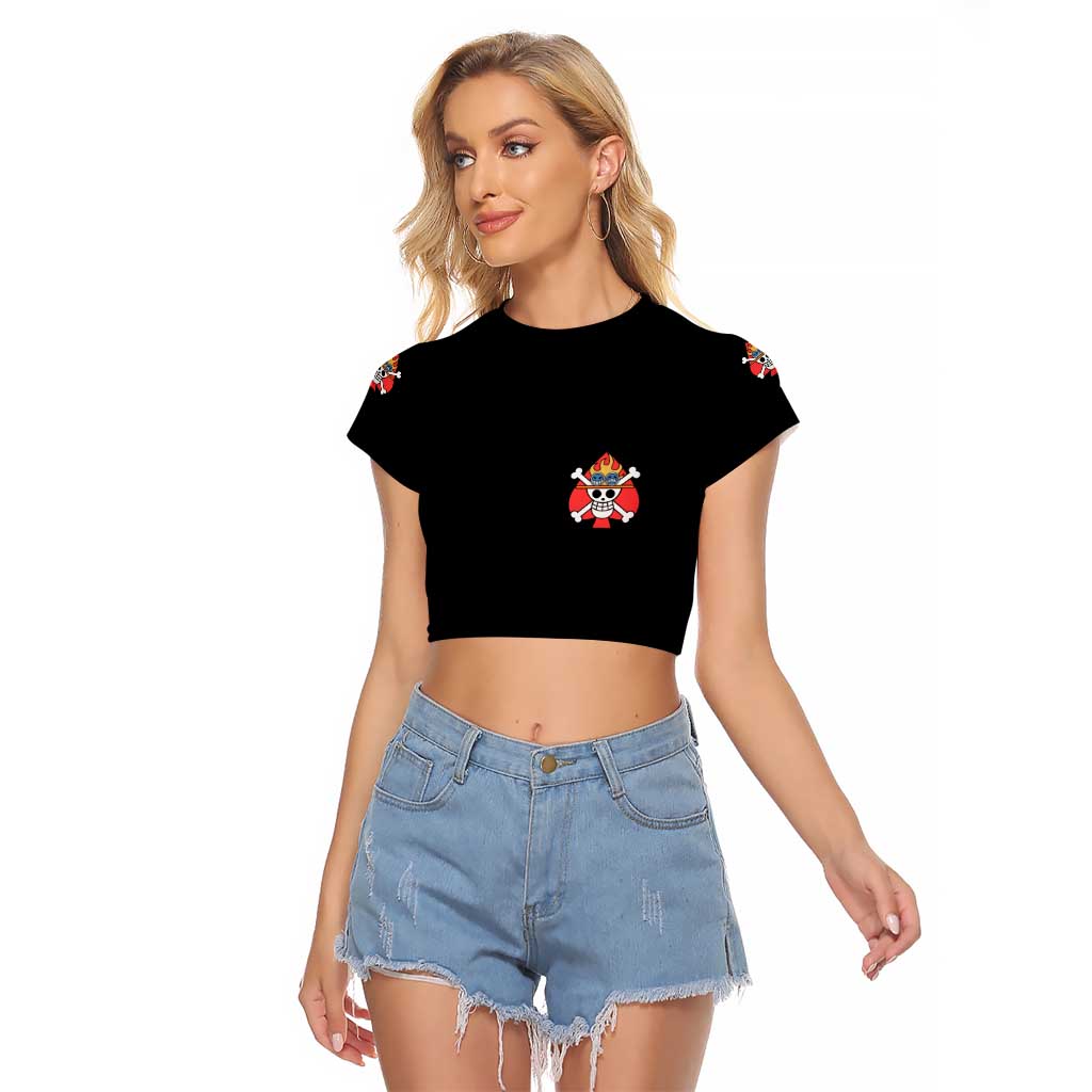 Portgas D. Ace V2 One Piece Raglan Cropped T Shirt Anime Style