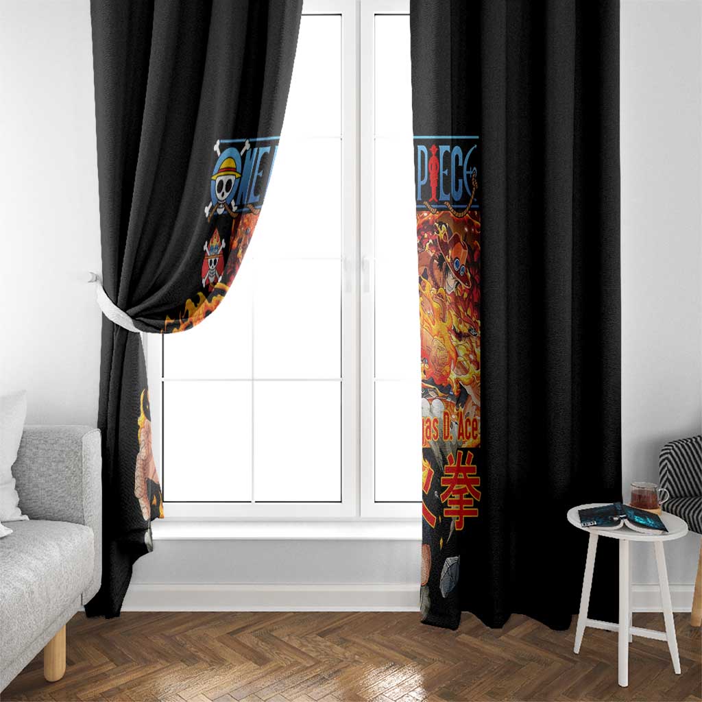 Portgas D. Ace V2 One Piece Window Curtain Anime Style