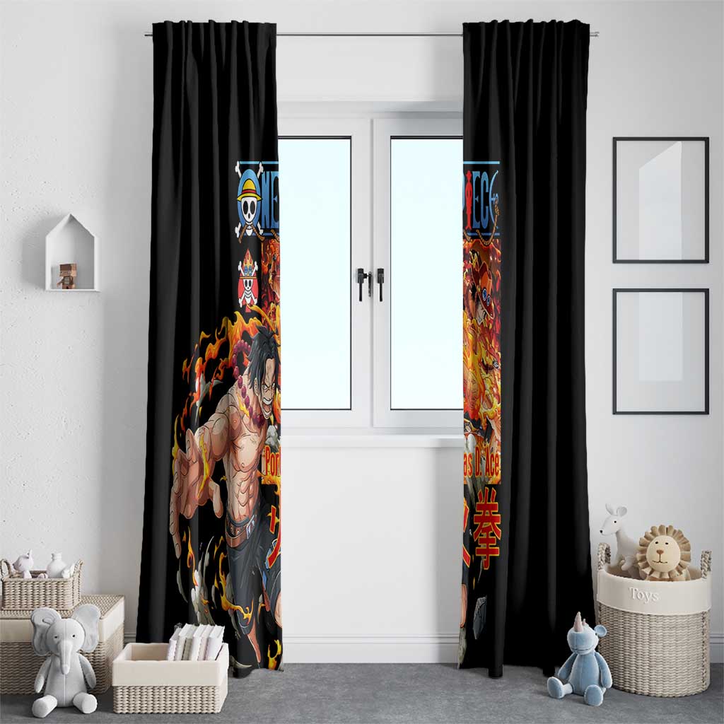 Portgas D. Ace V2 One Piece Window Curtain Anime Style